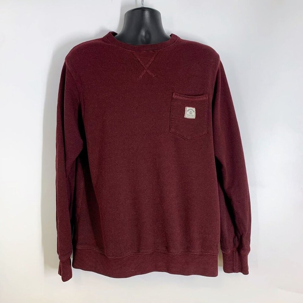 Iron & Resin Men's Single V Pocket‎ Knit Long Sleeve Crew Neck Sweater Size L